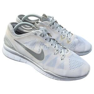 Nike Free TR Fit 5 White Silver 704674-100 Women's Size 9.5 Sneakers Shoes